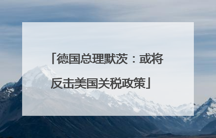 德国总理默茨：或将反击美国关税政策